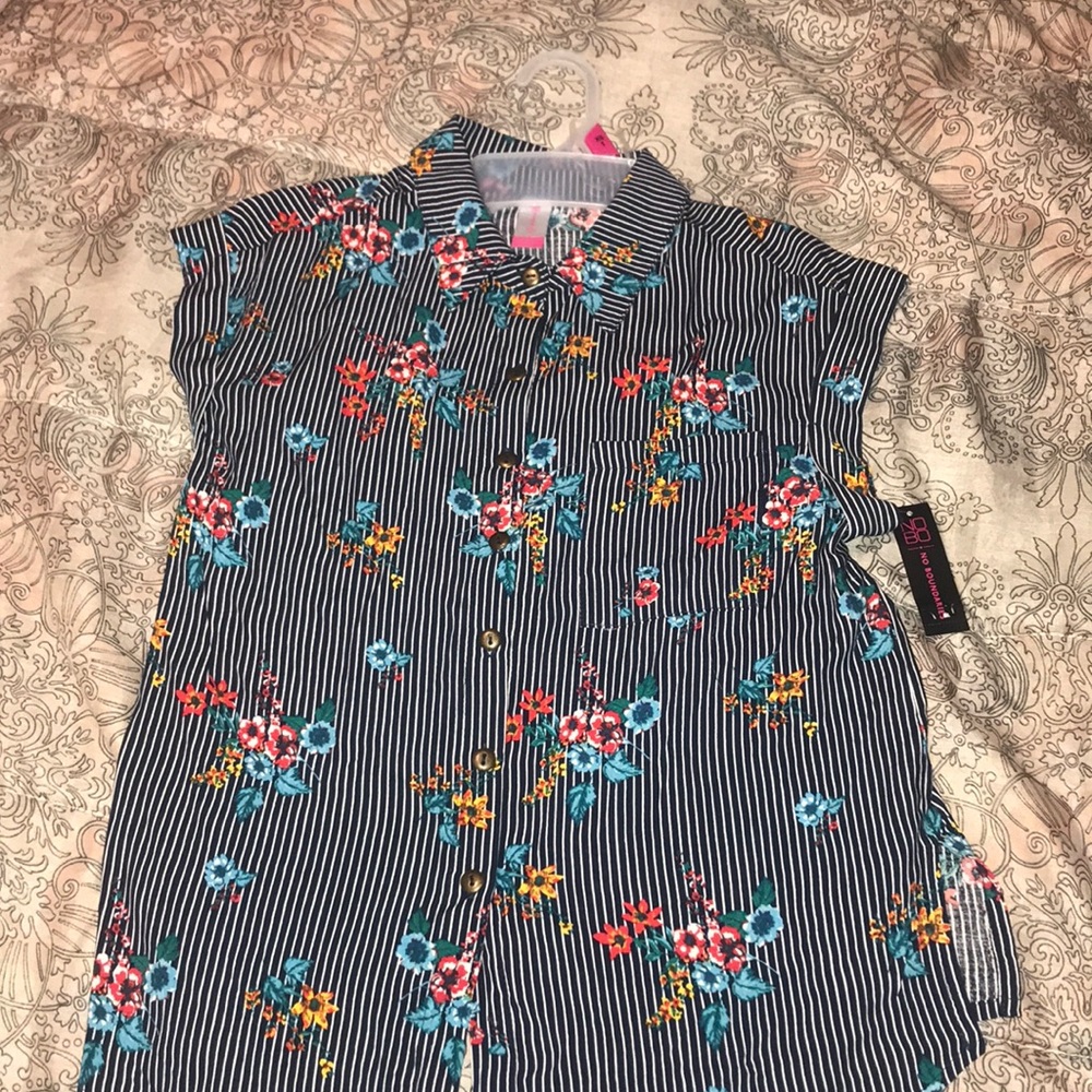 Tie Front Button Down Top